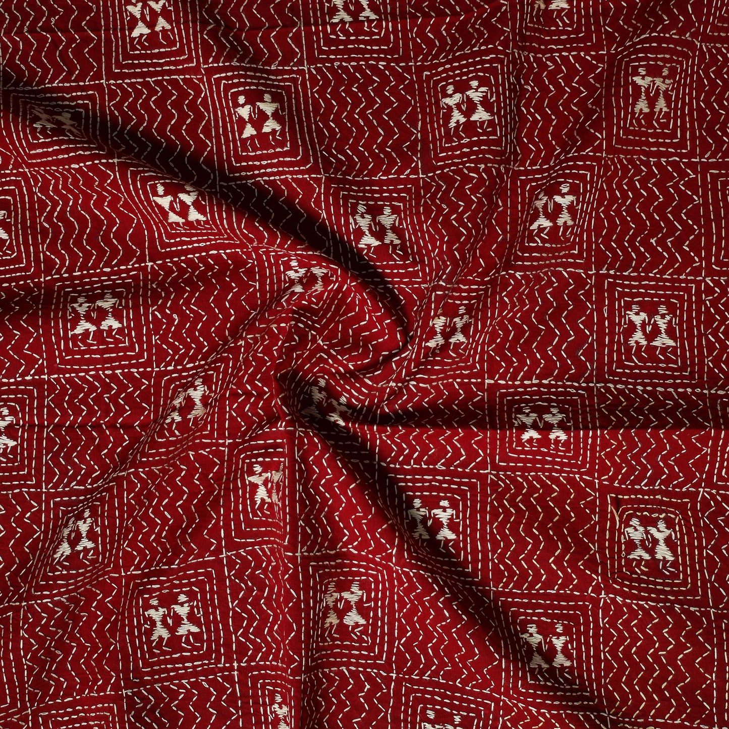 Bengal Kantha Hand Embroidered Cotton Blouse Piece 31