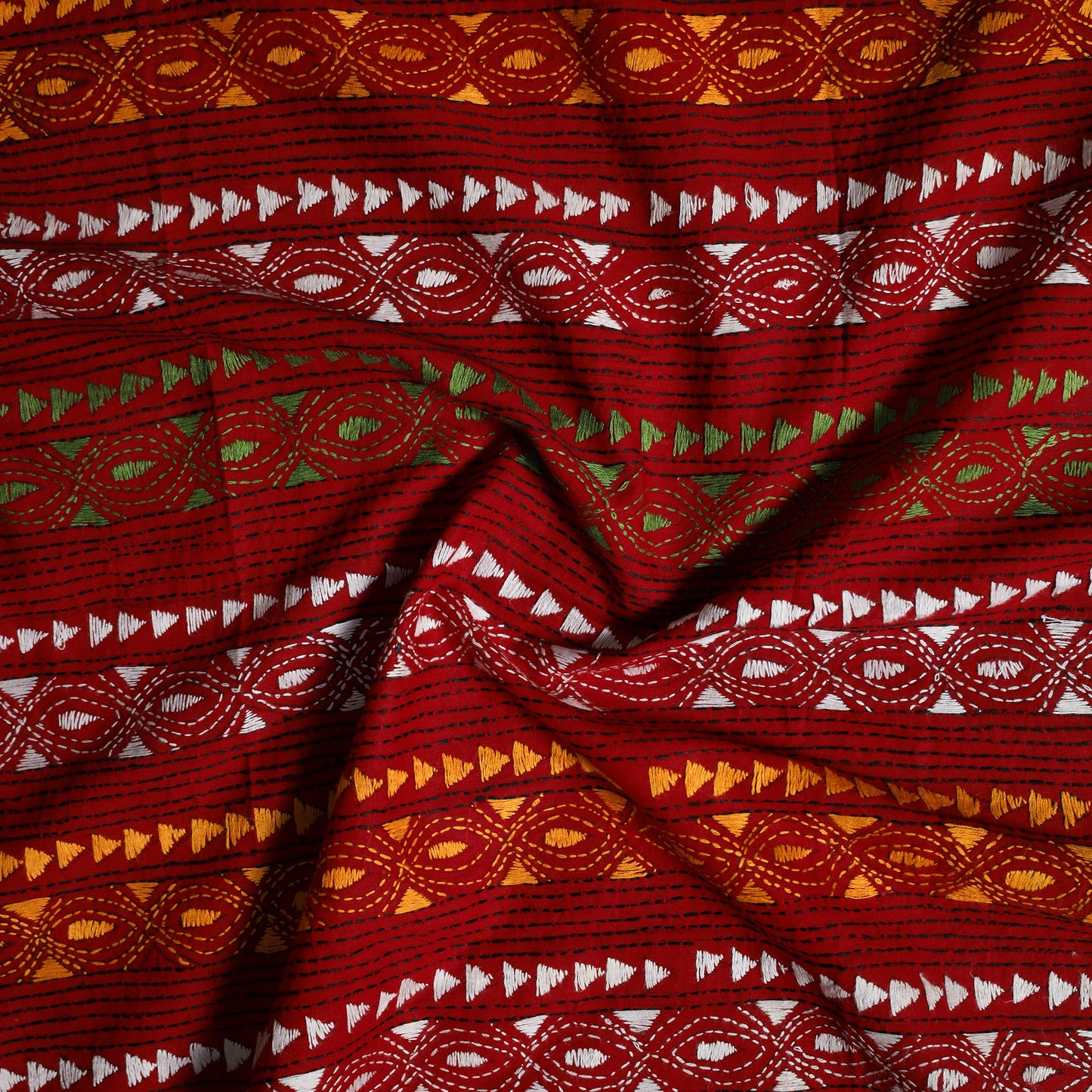Bengal Kantha Hand Embroidered Cotton Blouse Piece 30