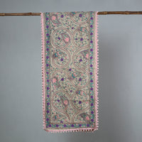 Pink - Ranihati Chanderi Silk Phulkari Embroidered Stole 101