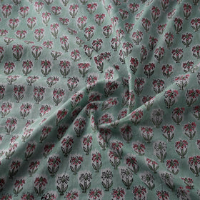 Hand Block Sanganeri Pure Cotton Floral Print Fabric 02