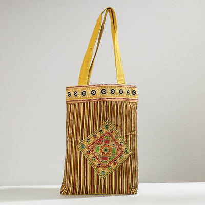 Yellow - Marudhara Printed Patchwork Shoulder Bag with Charm