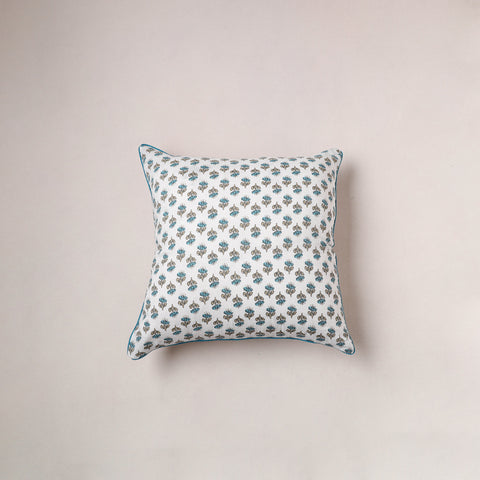 Sanganeri Floral Print Cushion Cover (16 x 16 in) 192