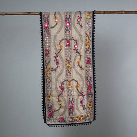 Blue Ranihati Chanderi Silk Embroidered Stole