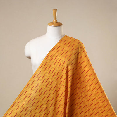 Yellow Handloom Cotton Pochampally Weave Ikat Fabric