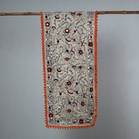 Orange Ranihati Chanderi Silk Embroidered Stole