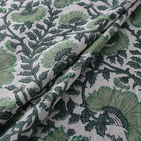 Hand Block Sanganeri Pure Cotton Floral Print Fabric 03