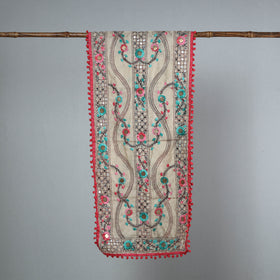 Red Ranihati Chanderi Silk Embroidered Stole