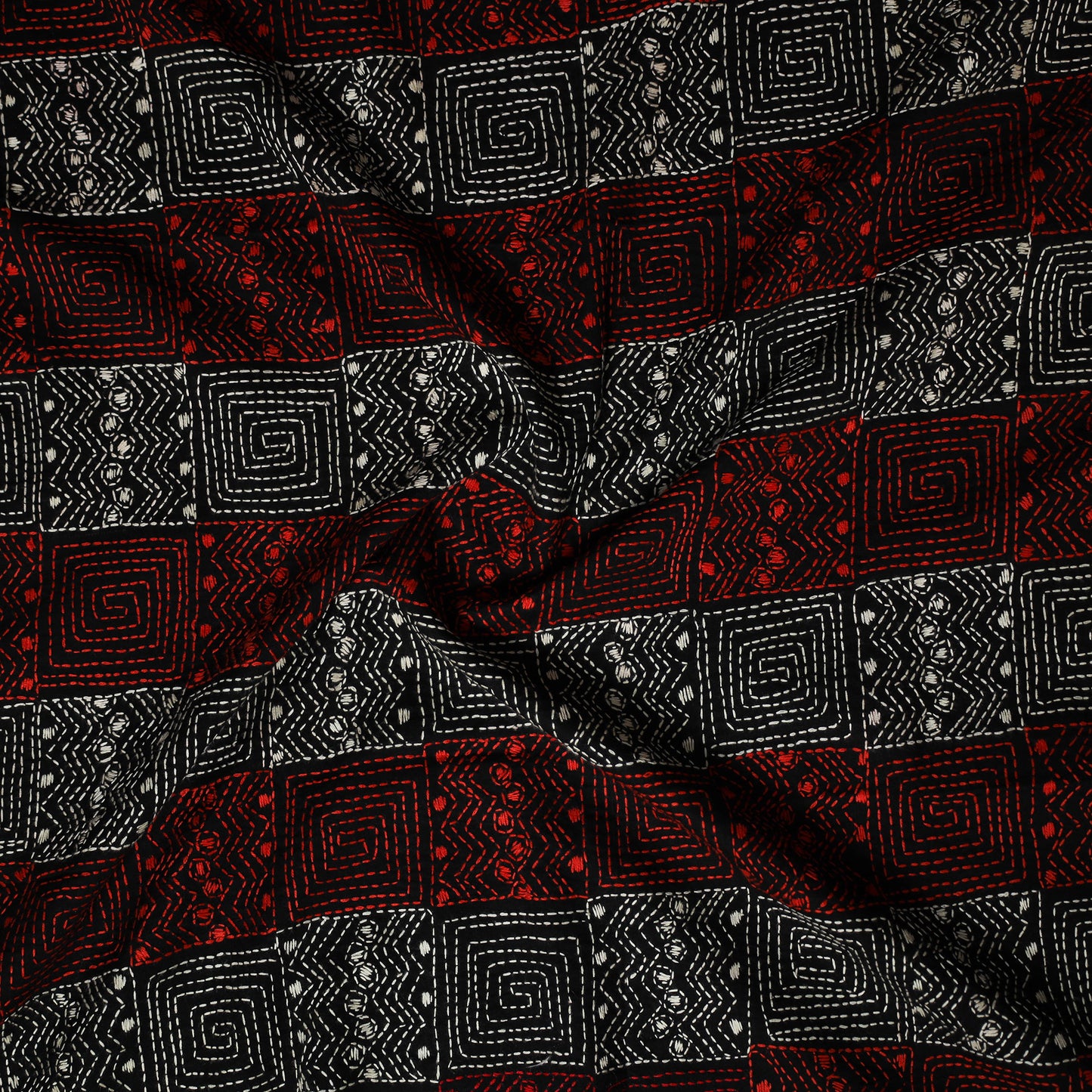 Bengal Kantha Hand Embroidered Cotton Blouse Piece 27