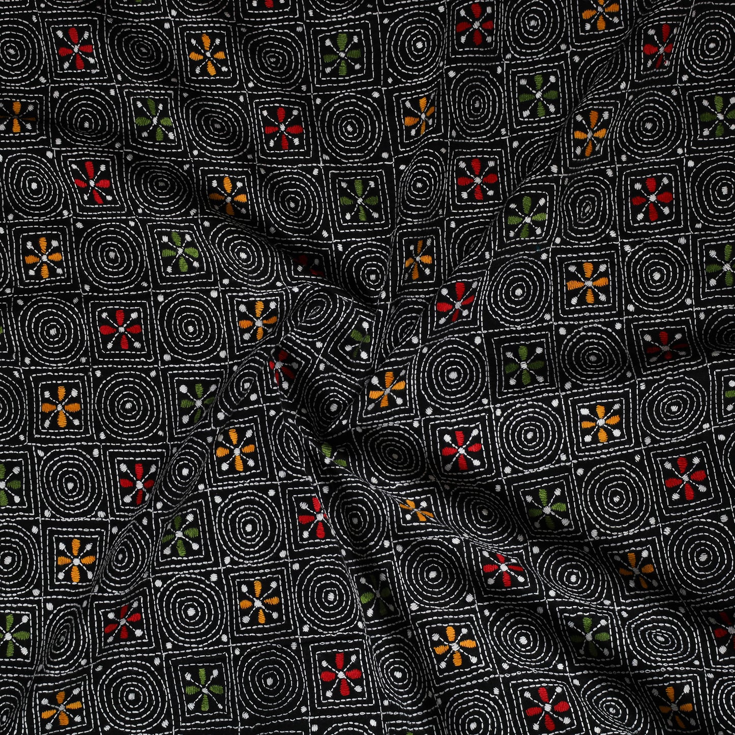 Bengal Kantha Hand Embroidered Cotton Blouse Piece 26