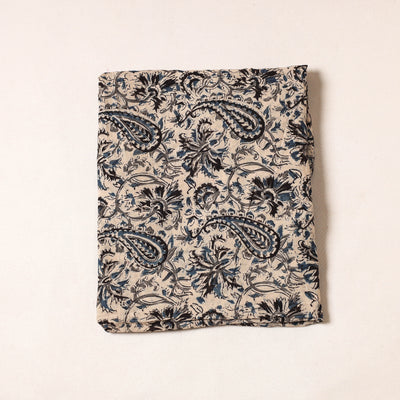 Beige - Kalamkari Block Printed Cotton Precut Fabric