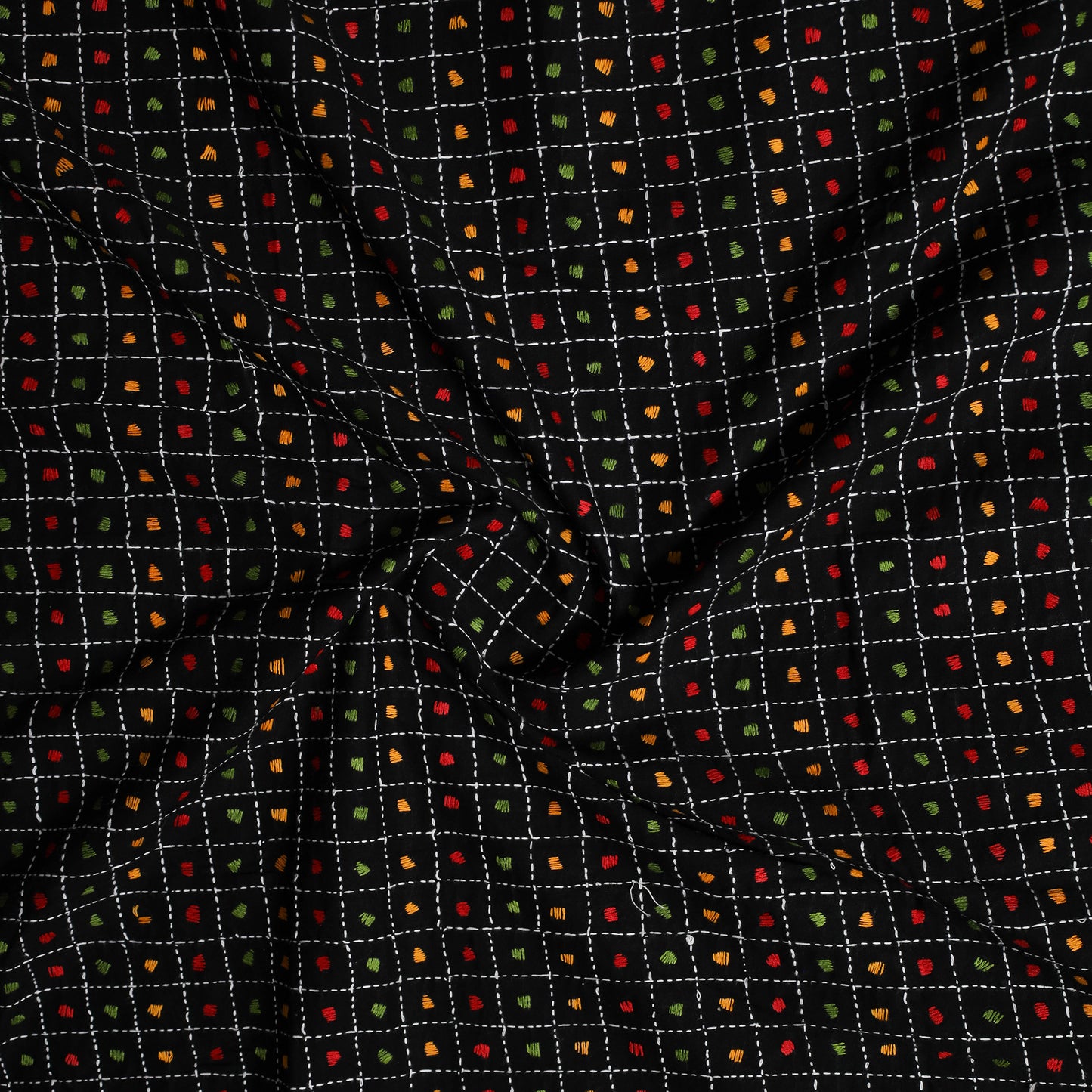 Bengal Kantha Hand Embroidered Cotton Blouse Piece 25