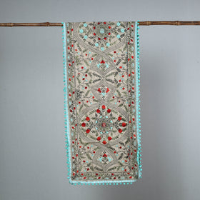 Blue Ranihati Chanderi Silk Embroidered Stole