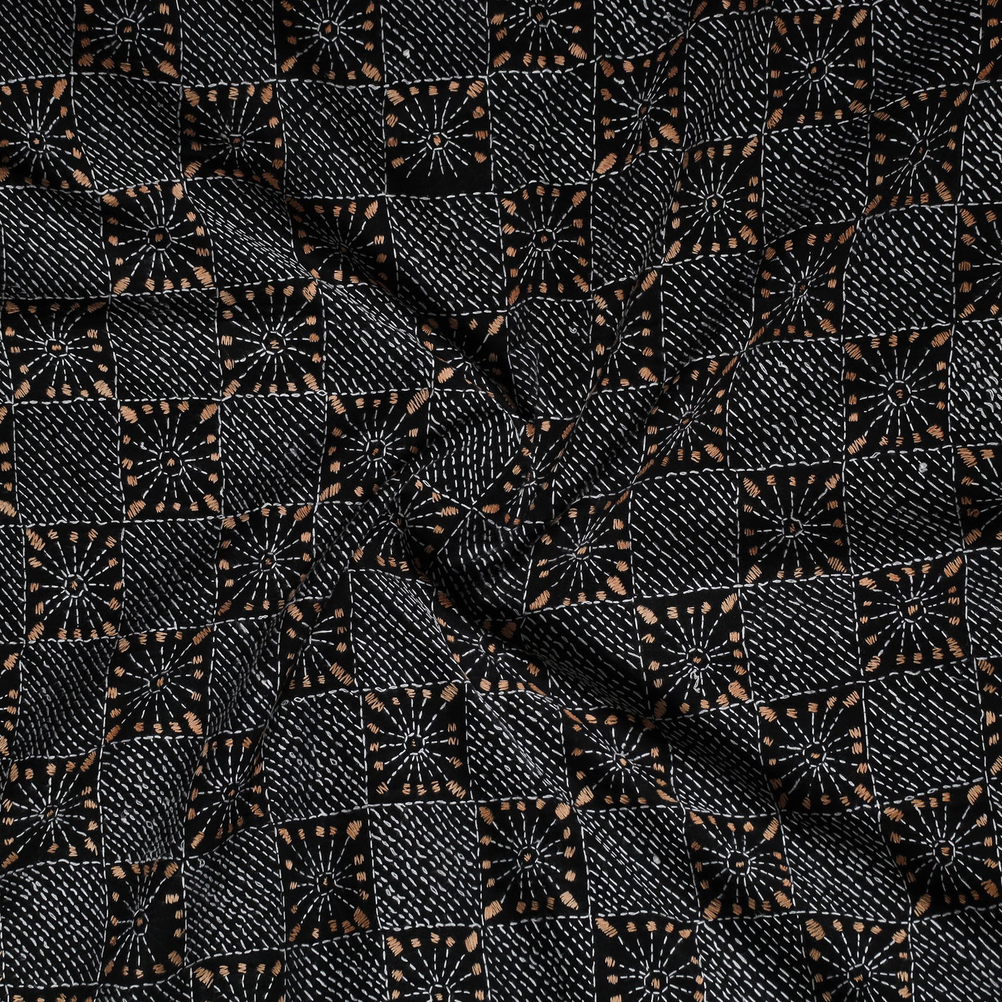 Bengal Kantha Hand Embroidered Cotton Blouse Piece 24