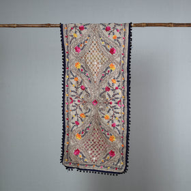 Blue Ranihati Chanderi Silk Embroidered Stole