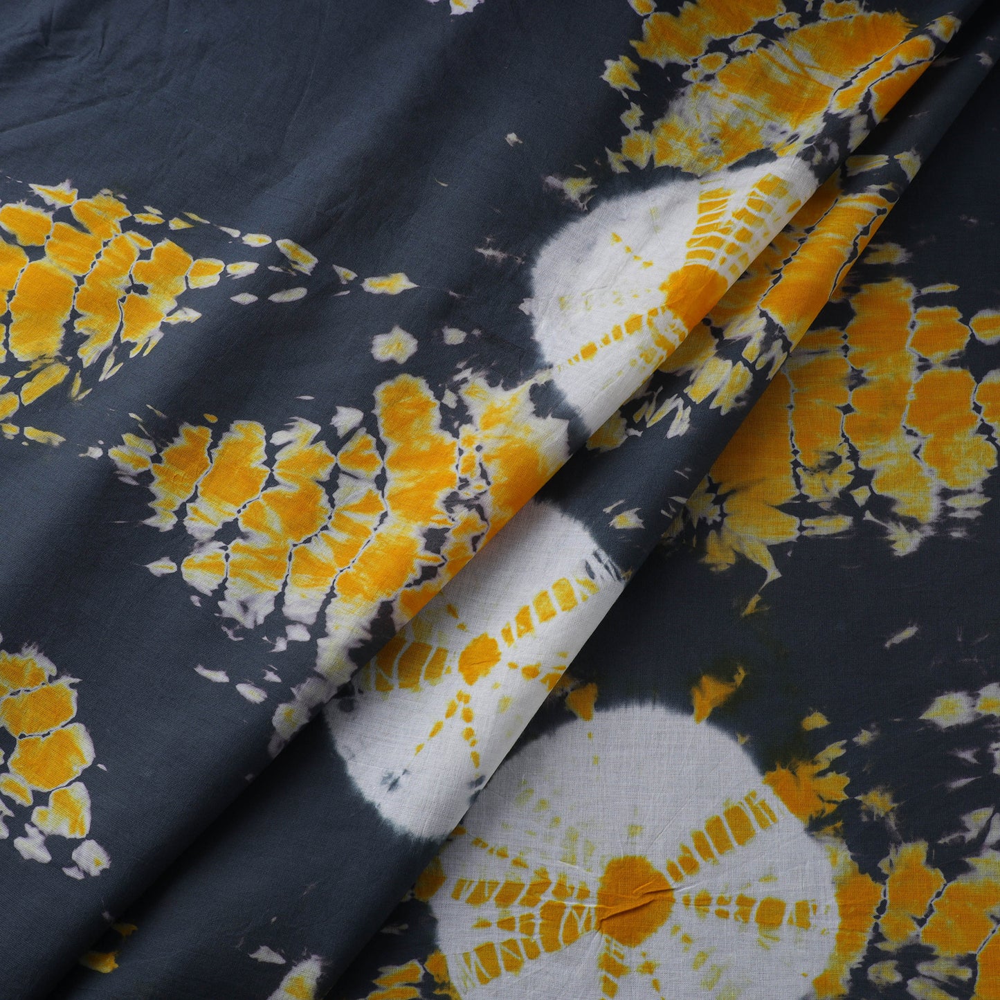 Grey Tie-Dye Cotton Shibori Fabric 