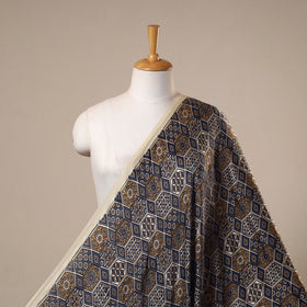Natural Dyed Block Print Modal Silk Ajrakh Fabric