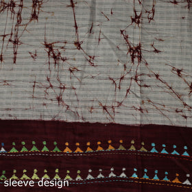Bengal Kantha Work Cotton Unstitched Batik Print Kurta Material (2.5m) 07