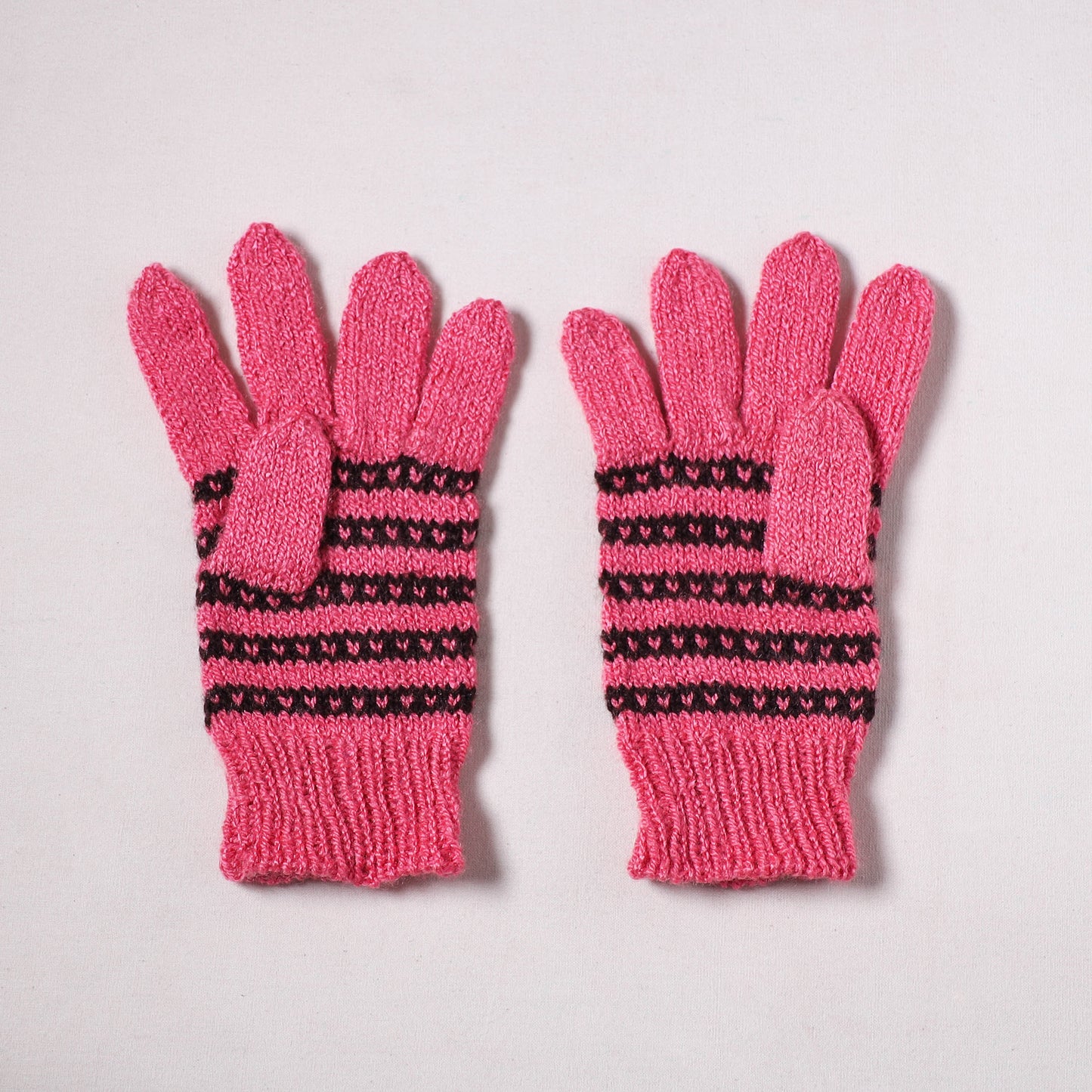 Kumaun Hand Knitted Acrylic Woolen Hand Gloves for Winter (Adult) 02