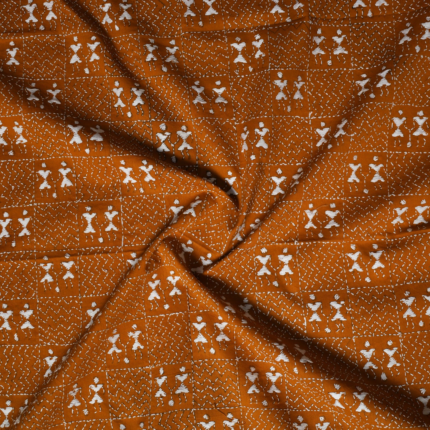 Bengal Kantha Hand Embroidered Cotton Blouse Piece 13