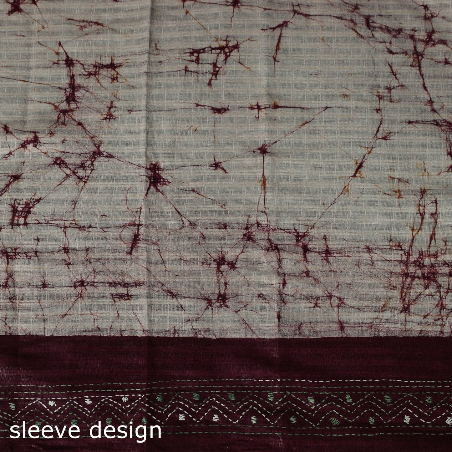 Bengal Kantha Work Cotton Unstitched Batik Print Kurta Material (2.5m) 08