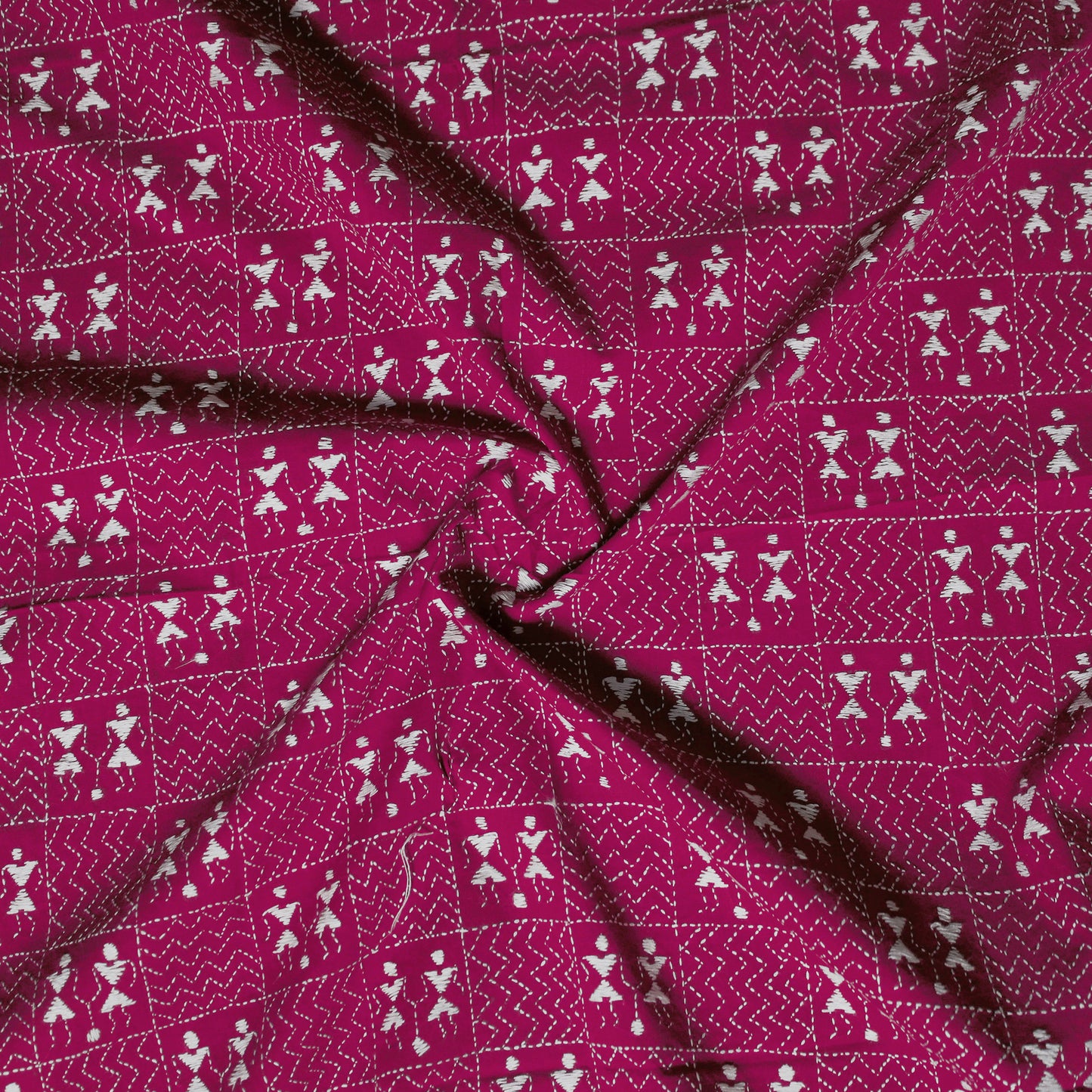 Bengal Kantha Hand Embroidered Cotton Blouse Piece 12