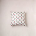Sanganeri Floral Print Chanderi Silk Cushion Cover (16 x 16 in) 265