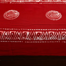 Red - cotton double hand batik bed sheet set 37