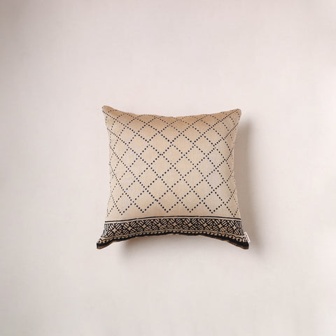 Bagru Print Chanderi Silk Cushion Cover (16 x 16 in) 266