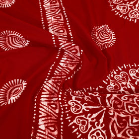 Red - cotton double hand batik bed sheet set 37