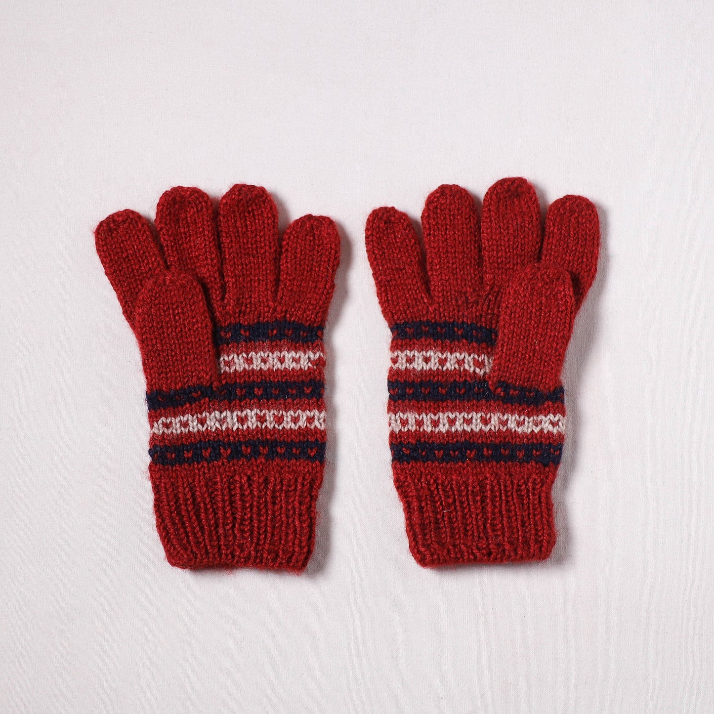 Kumaun Hand Knitted Acrylic Woolen Hand Gloves for Winter (Adult) 07