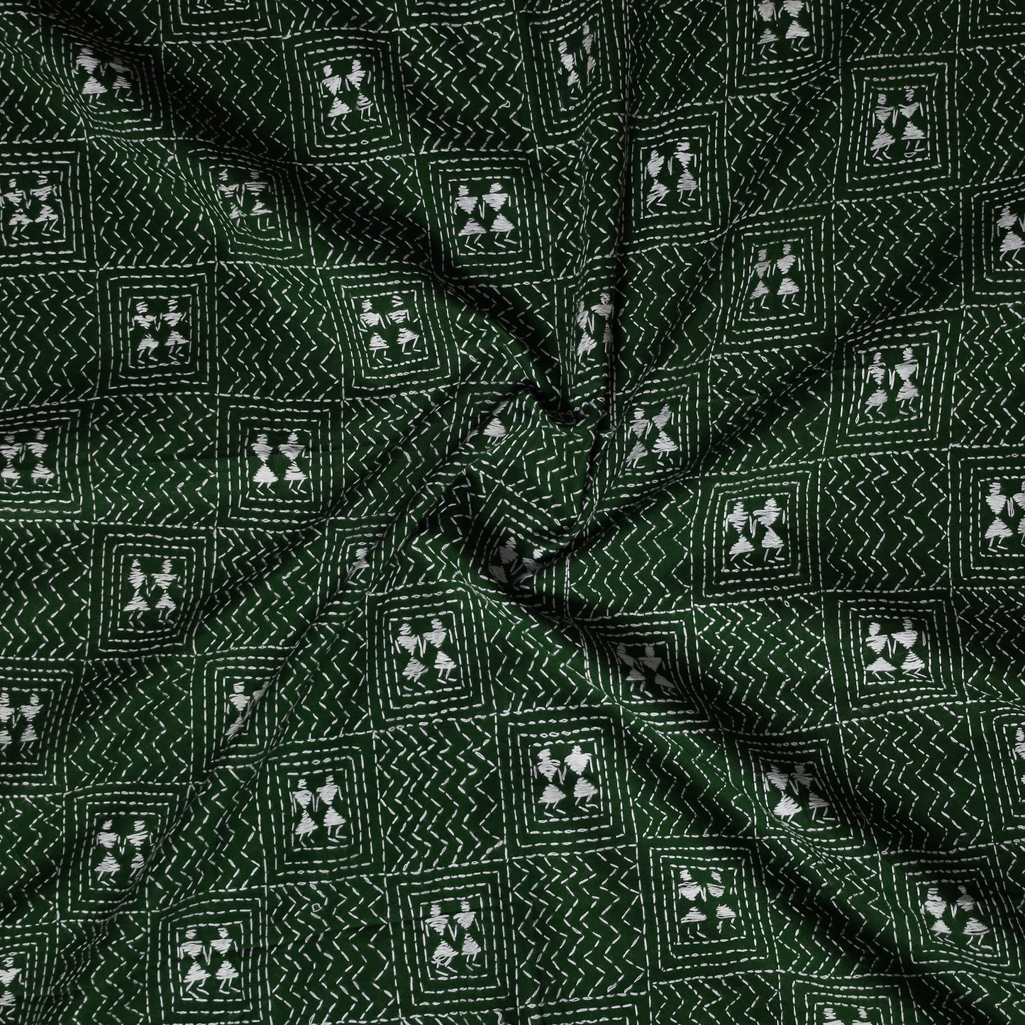 Bengal Kantha Hand Embroidered Cotton Blouse Piece 06