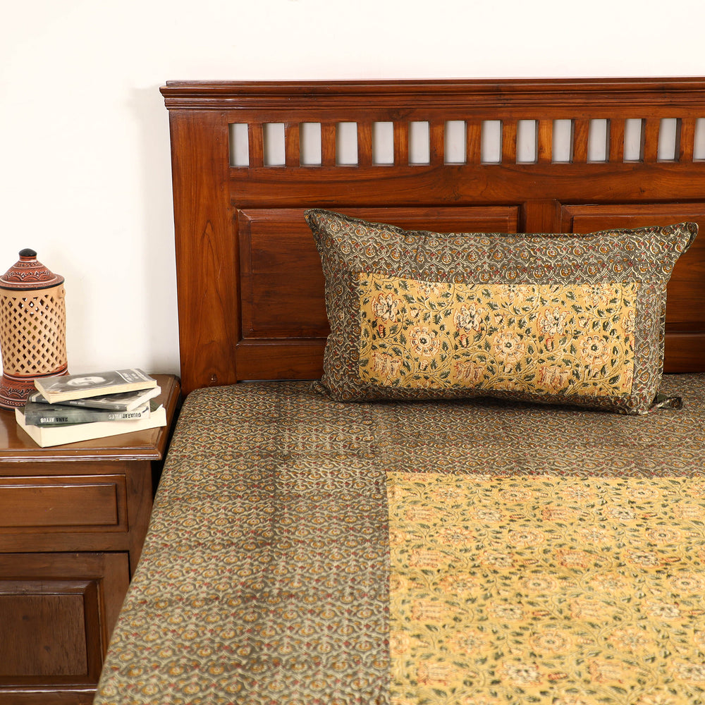 kalamkari  double bed cover set