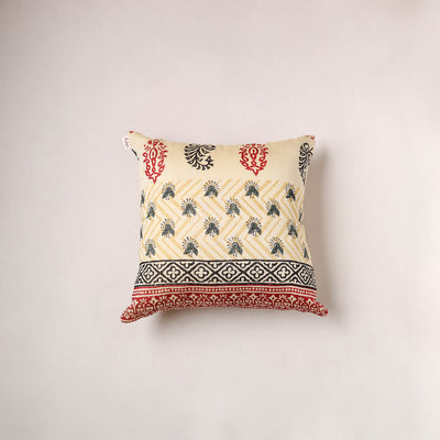 Bagru Print Chanderi Silk Cushion Cover (16 x 16 in) 267