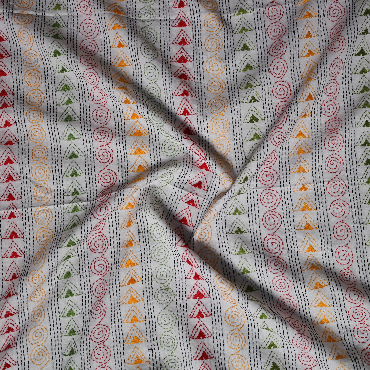Bengal Kantha Hand Embroidered Cotton Blouse Piece 05