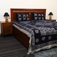 Cotton Double Hand Batik Print Bed Sheet Set 38