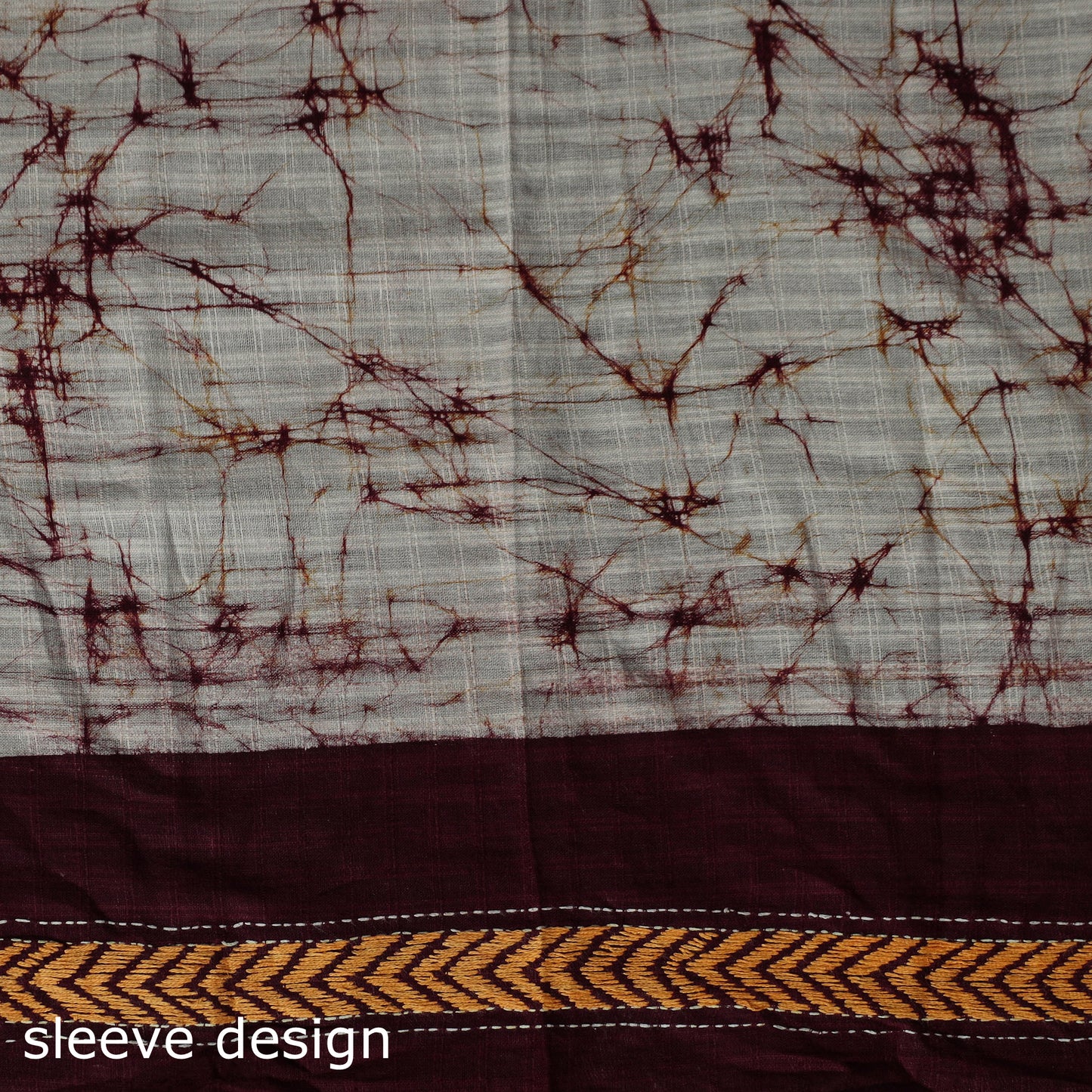Bengal Kantha Work Cotton Unstitched Batik Print Kurta Material (2.5m) 10