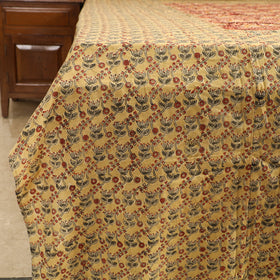 Buy Kalamkari Block Printed Patchwork Cotton Double Bed Cover With Pillow Covers Online at iTokri.com