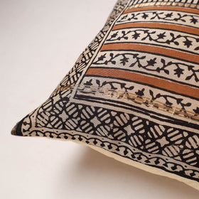 Bagru Print Chanderi Silk Cushion Cover (16 x 16 in) 268
