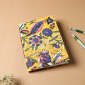 Yellow - sanganeri fabric cover handmade paper notebook (7