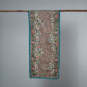Blue Ranihati Chanderi Silk Embroidered Stole