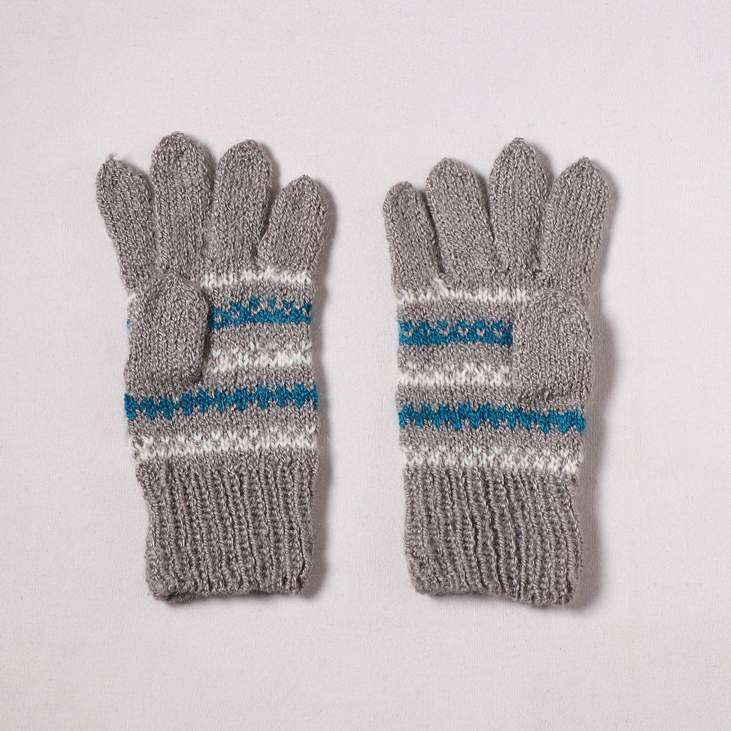 Kumaun Hand Knitted Acrylic Woolen Hand Gloves for Winter (Adult) 09