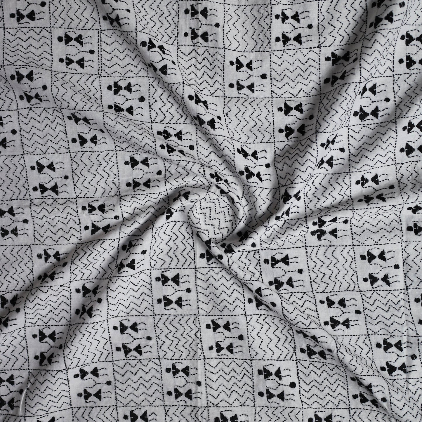 Bengal Kantha Hand Embroidered Cotton Blouse Piece 02