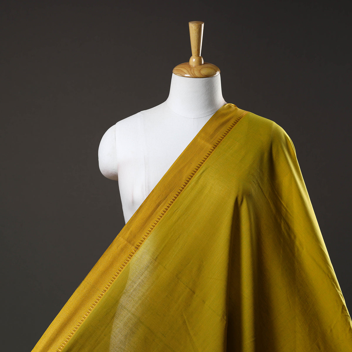 Yellow - Mangalagiri Cotton Fabric with Zari Border 06