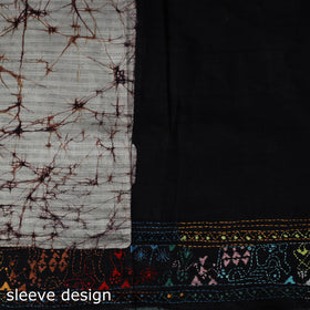 Bengal Kantha Work Cotton Unstitched Batik Print Kurta Material (2.5m) 12