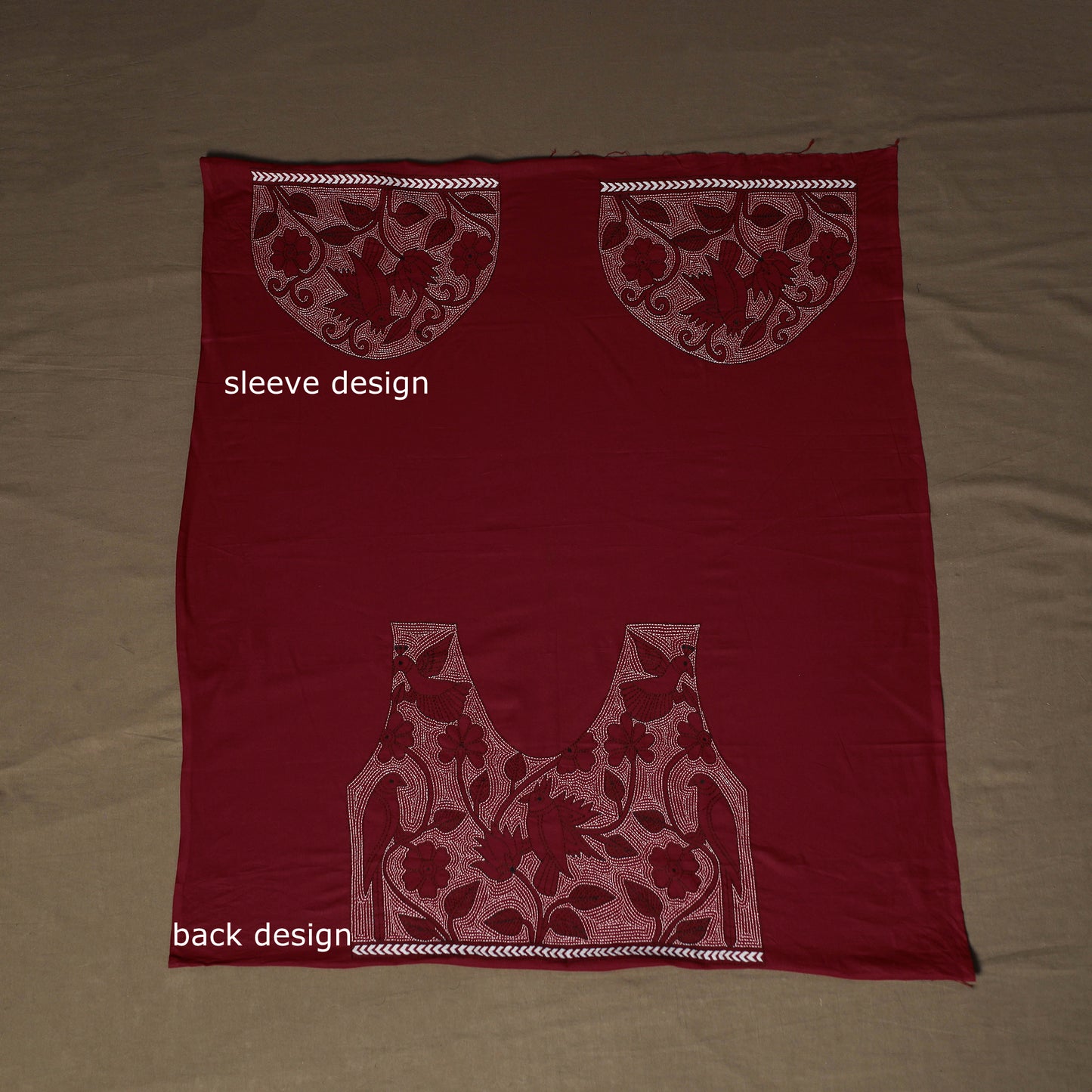 Bengal Kantha Hand Embroidered Cotton Blouse Piece 67