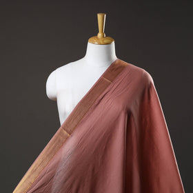  Brown Mangalagiri Cotton Fabric with Zari Border 