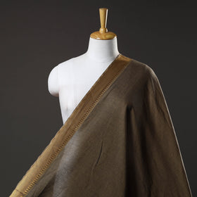  Brown Mangalagiri Cotton Fabric with Zari Border 