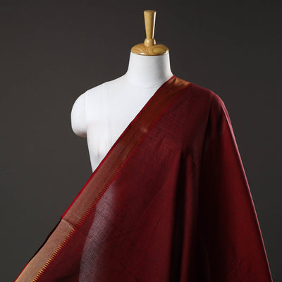 Maroon - Mangalagiri Cotton Fabric with Zari Border 04