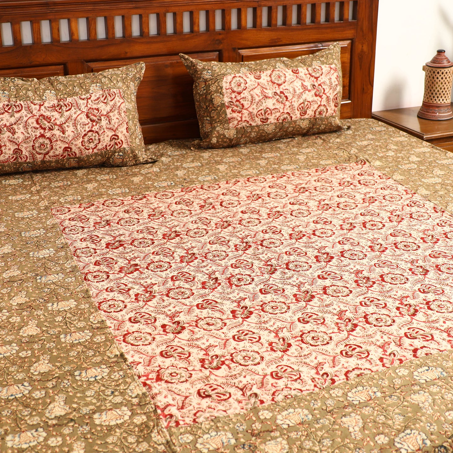 kalamkari  double bed cover set