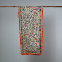 Orange - Ranihati Chanderi Silk Phulkari Embroidered Stole 25